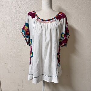 By Anthropologie Boho festival embroidered coastal large tunic BNWT